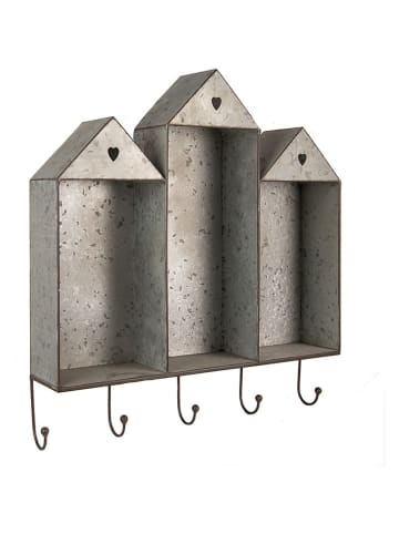 Clayre & Eef Wandregal grijs - (B)62 x (H)66 x (D)12 cm