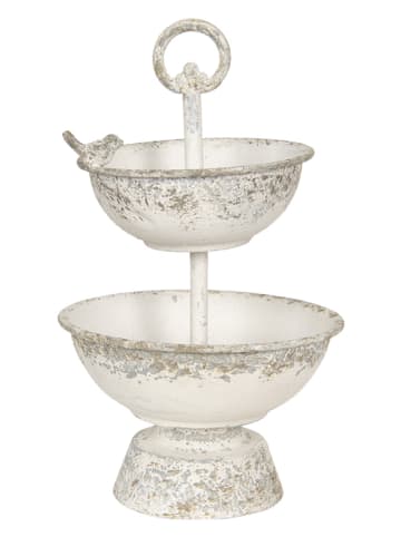 Clayre & Eef Etagere in Weiß - (H)36 x Ø 21 cm