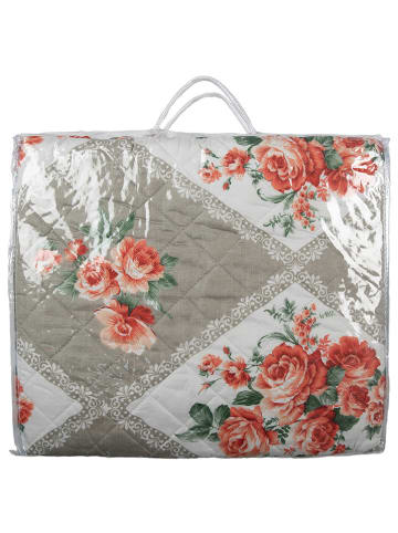 Clayre & Eef Bettüberwurf in Grau/ Rot - (L)260 x (B)240 cm