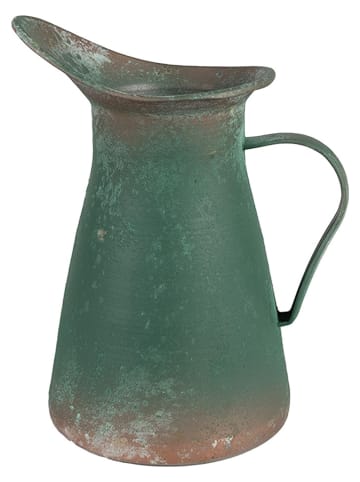 Clayre & Eef Dekoracyjny dzbanek w kolorze zielonym - 15 x 25 x 15 cm