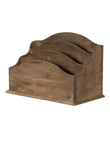 Clayre & Eef Brievenhouder bruin - (B)33 x (H)22 x (D)17 cm