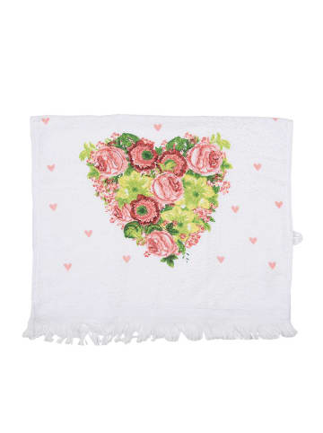 Clayre & Eef 2-delige set: gastendoeken wit/meerkleurig - (L)66 x (B)40 cm