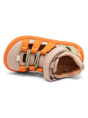 bisgaard Leren barefootschoenen "Fiona" beige/oranje