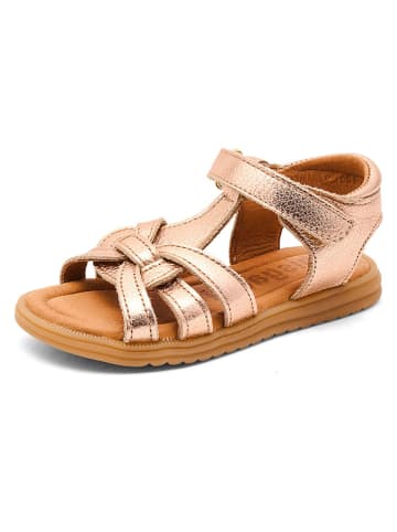 bisgaard Leder-Sandalen "Felicia" in Gold/ Rosa