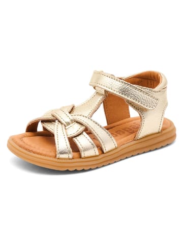 bisgaard Skórzane sandały "Felicia" w kolorze złotym