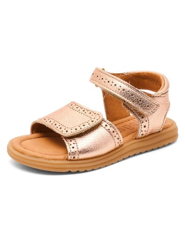 bisgaard Leder-Sandalen "Andrea" in Gold/ Rosa