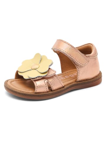 bisgaard Leder-Sandalen "Barbara" in Gold/ Rosa