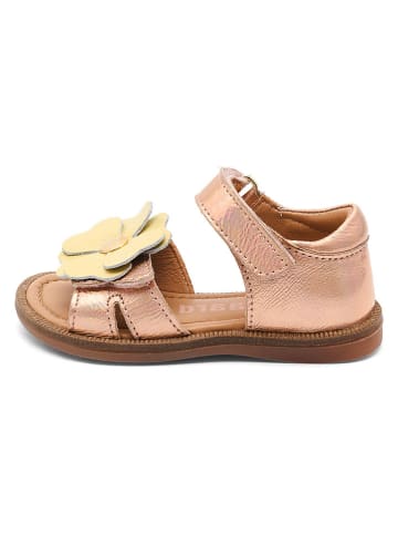 bisgaard Leder-Sandalen "Barbara" in Gold/ Rosa