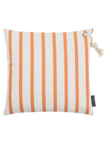 Magma Heimtex Outdoor-Kissenhülle ''Malta'' in Weiß/ Orange - (L)40 x (B)40 cm