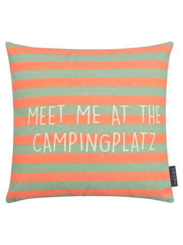 Magma Heimtex Outdoor-Kissenhülle ''Camping'' in Orange/ Grün - (L)40 x (B)40 cm