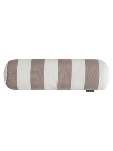 Magma Heimtex Outdoor-Nackenrolle ''Santorin'' in Beige/ Weiß - (L)17 x (B)50 cm