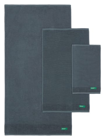 Benetton 3tlg. Frottierwaren-Set in Grau