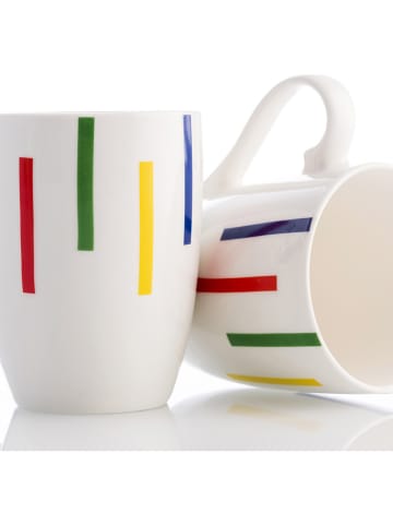 Benetton 4er-Set: Tassen in Weiß/ Bunt - 360 ml