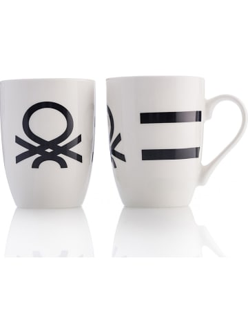 Benetton Kubki (4 szt.) w kolorze biało-czarnym - 360 ml