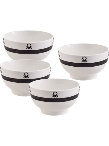 Benetton 4er-Set: Schalen in Weiß/ Schwarz - 650 ml