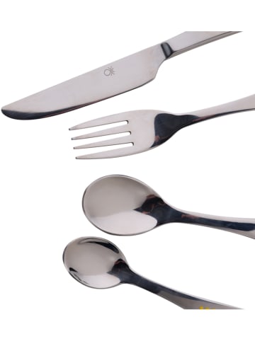 Benetton 4tlg. Kinderbesteck-Set in Silber
