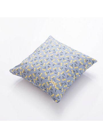 Benetton Kussen lichtblauw/geel - (L)40 x (B)40 cm