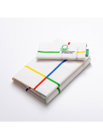 Benetton 3tlg. Bettwäsche-Set in Weiß/ Bunt