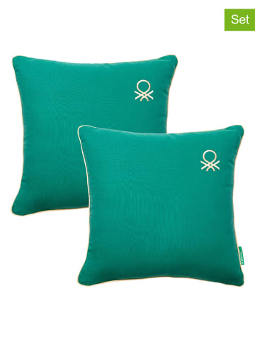 Benetton 2er-Set: Kissen in Petrol