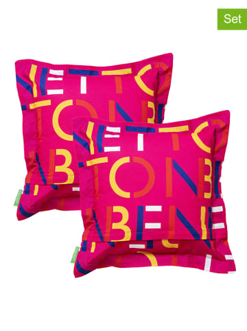 Benetton 2-delige set: kussens lichtroze/blauw