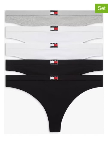 Tommy Hilfiger Stringi (5 par) w kolorze szarym, białym i czarnym