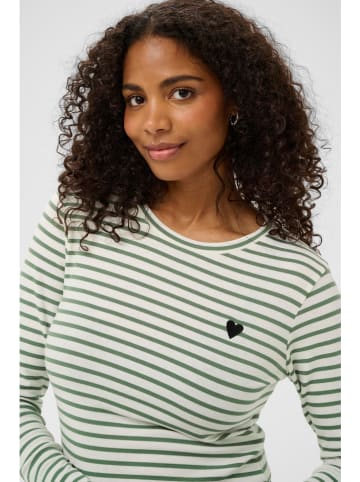 Kaffe Longsleeve crème/groen