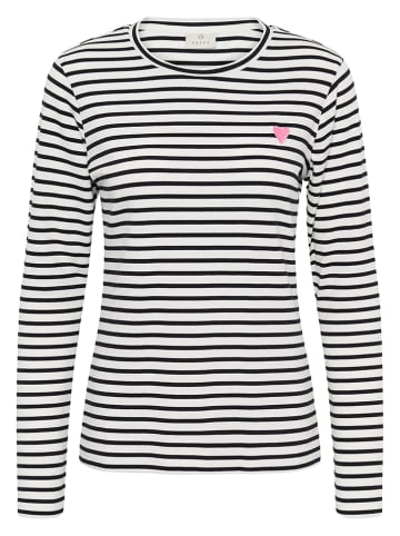 Kaffe Longsleeve in Weiß/ Schwarz