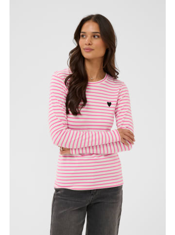 Kaffe Longsleeve crème/roze