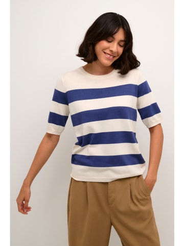 Kaffe Pullover in Creme/ Dunkelblau