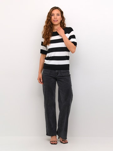 Kaffe Pullover in Schwarz/ Weiß