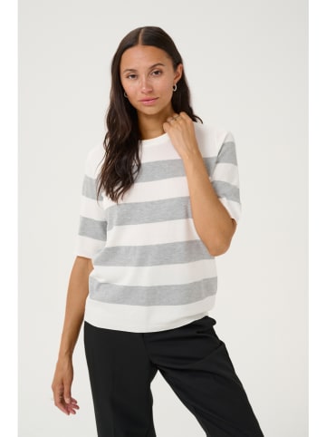 Kaffe Pullover in Creme/ Grau