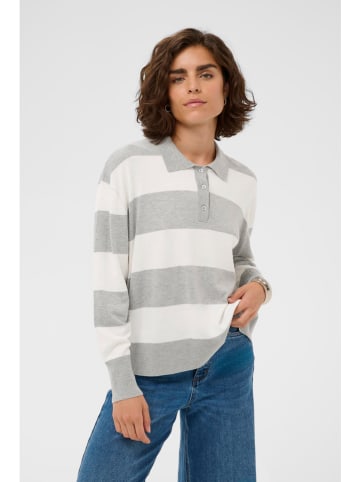 Kaffe Pullover in Creme/ Grau