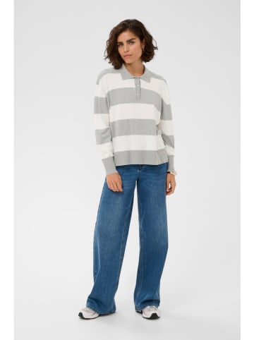 Kaffe Trui crème/grijs