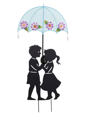 Garden Hero LED-Solar-Gartenstecker in Schwarz/ Hellblau - (H)86,5 cm