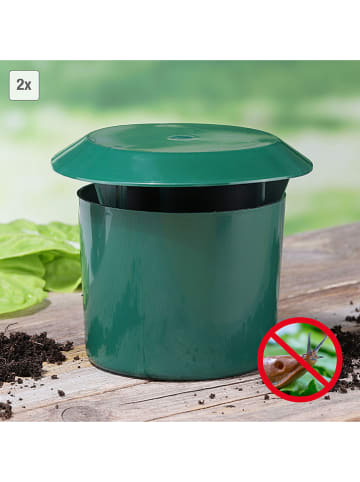 Garden Hero Pułapki (2 szt.) w kolorze zielonym na ślimaki - wys. 10 x Ø 12,5 cm