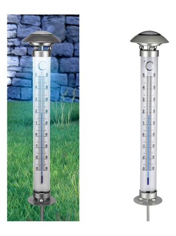 Profigarden LED-Solar-Thermometer in Silber - (H)112 cm