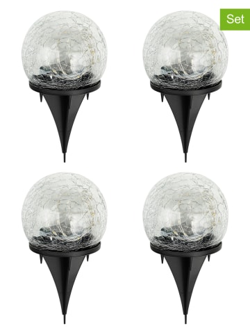 Garden Hero 4er-Set: LED-Solar-Gartenstecker in Warmweiß - Ø 10 cm