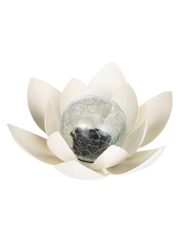 Garden Hero LED-Solar-Dekoleuchte "Lotus" in Creme - (H)12 cm