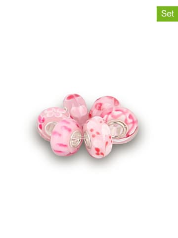CHARM'S 6er-Set: Silber-Beads mit Muranoglas