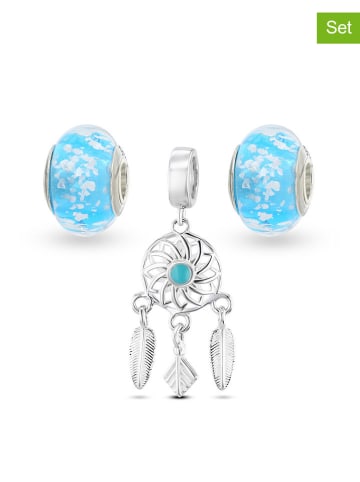 CHARM'S 3-delige set: zilveren beads en hanger