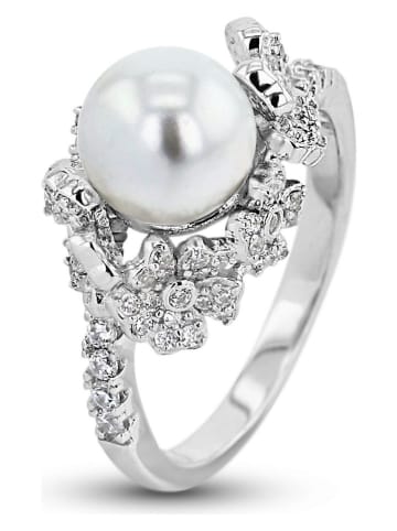 CHARM'S Zilveren ring met parels en edelstenen