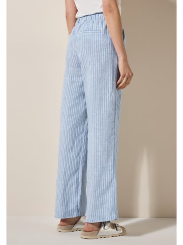 Cecil Leinen-Hose in Hellblau/ Weiß