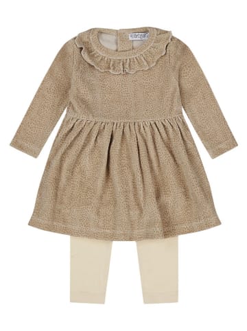 Dirkje 2-delige outfit lichtbruin/crème