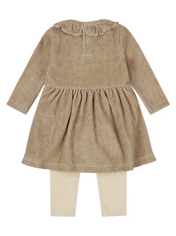 Dirkje 2-delige outfit lichtbruin/crème