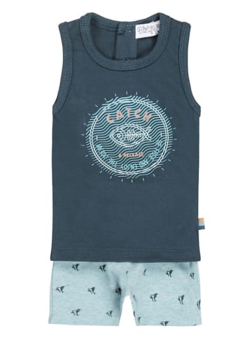 Dirkje 2-delige outfit blauw/lichtblauw