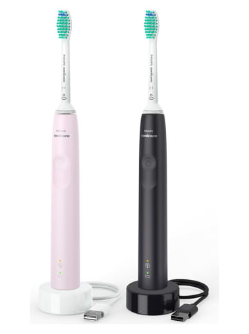 Philips Sonische tandenborstel doublepack "Serie 3100" lichtroze/zwart