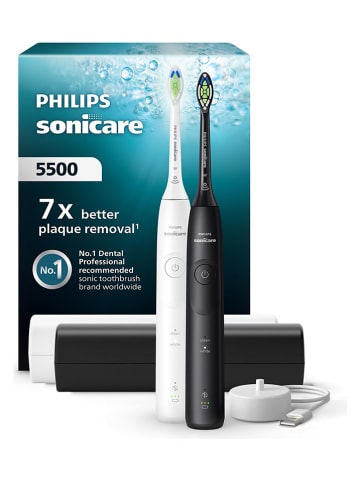 Philips Sonische tandenborstel doublepack " Philips Sonicare 5500" zwart/wit