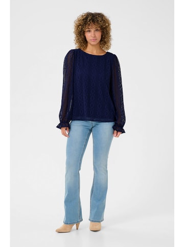 Cream Blouse "Valerie" donkerblauw