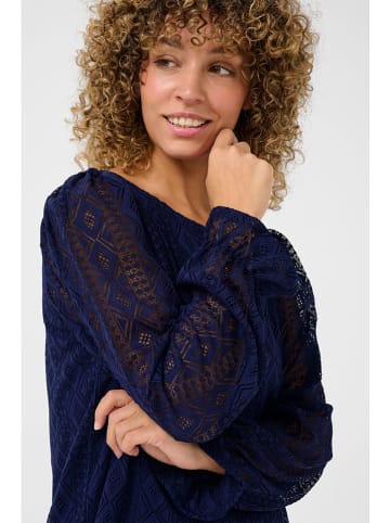 Cream Blouse "Valerie" donkerblauw