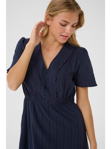 Cream Jurk donkerblauw